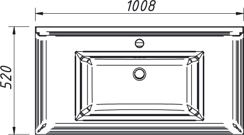 Раковина 100 см Caprigo UV-100