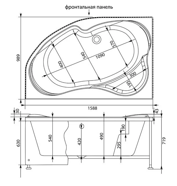 Акриловая ванна Aquanet Capri 203911 белый