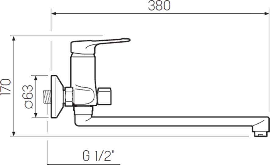 Смеситель для ванной РМС SL139-006E, хром