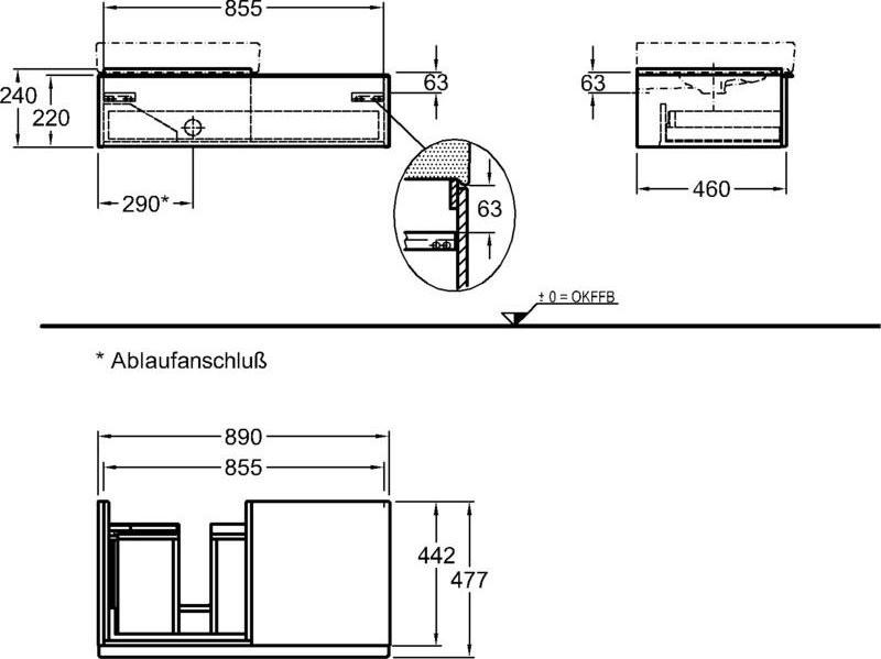 Тумба под раковину 90 см Geberit iCon 840492000, платиновый