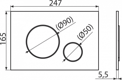 Кнопка смыва AlcaPlast Thin M671 хром