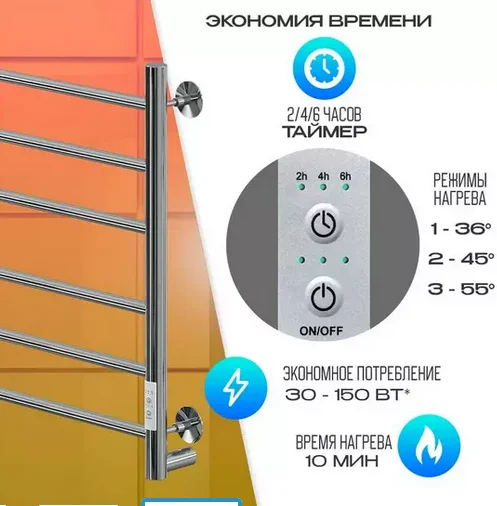 Полотенцесушитель электрический Ника Way-2 WAY-2 60/40 U хром