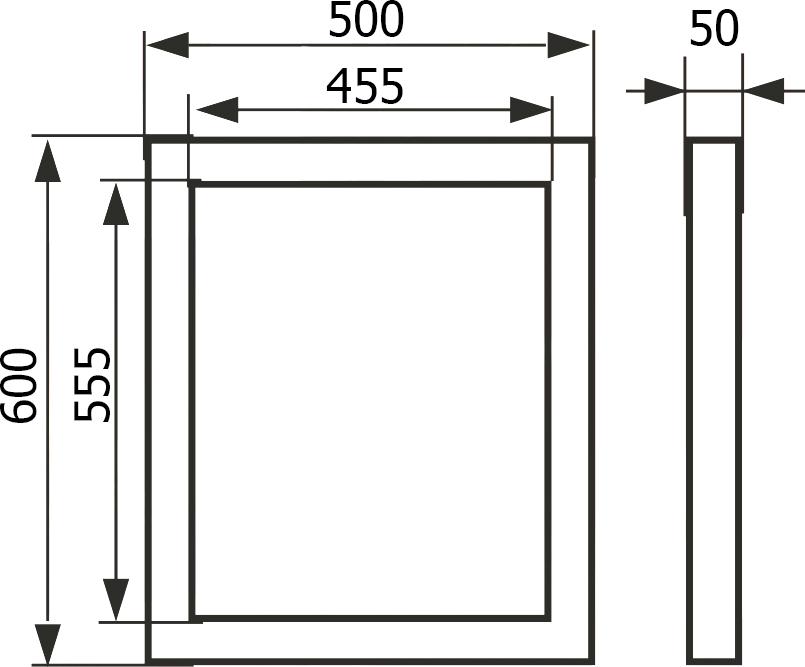 Настенный люк Evecs Ceramo Steel D5060 50х60