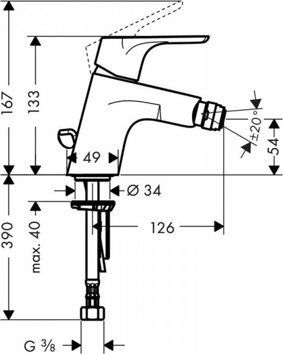 Смеситель для биде Hansgrohe Focus E 31921000, хром