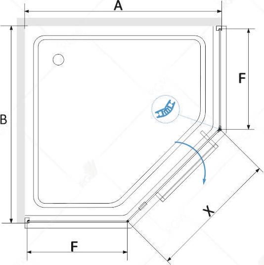 Душевой уголок RGW Hotel HO-084B 100x100 350608400-14, профиль черный