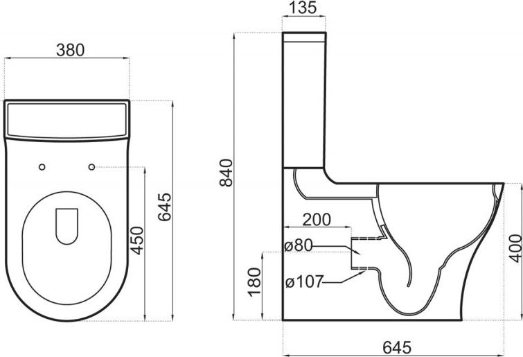 Чаша для унитаза-компакта BelBagno Deluca BB343CPR