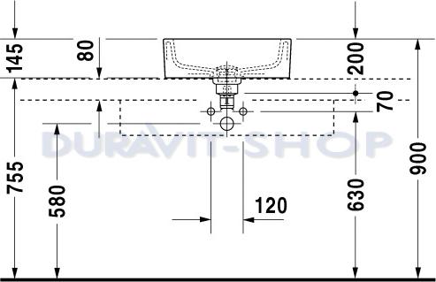 Раковина 48x48 Duravit Starck-1 0446480000