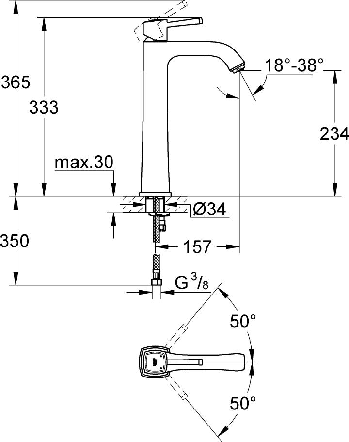 Смеситель Grohe Grandera 23313IG0 для раковины