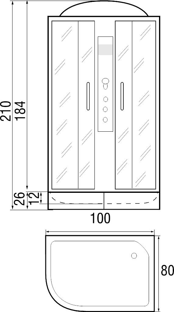 Душевая кабина River Desna 100/80/26 MT R