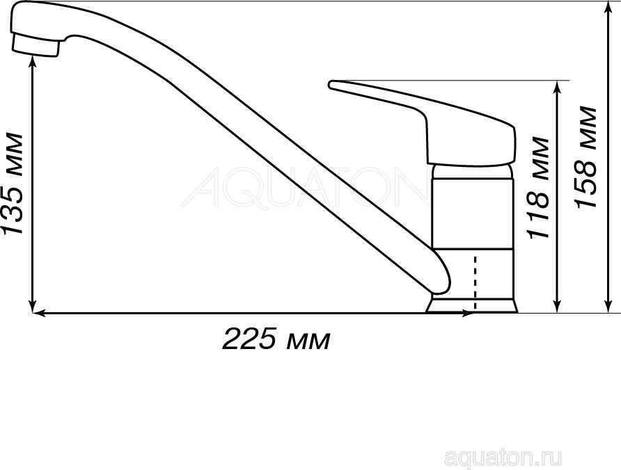 Смеситель Aquaton Аркос 1AX001FCXX210, чёрный