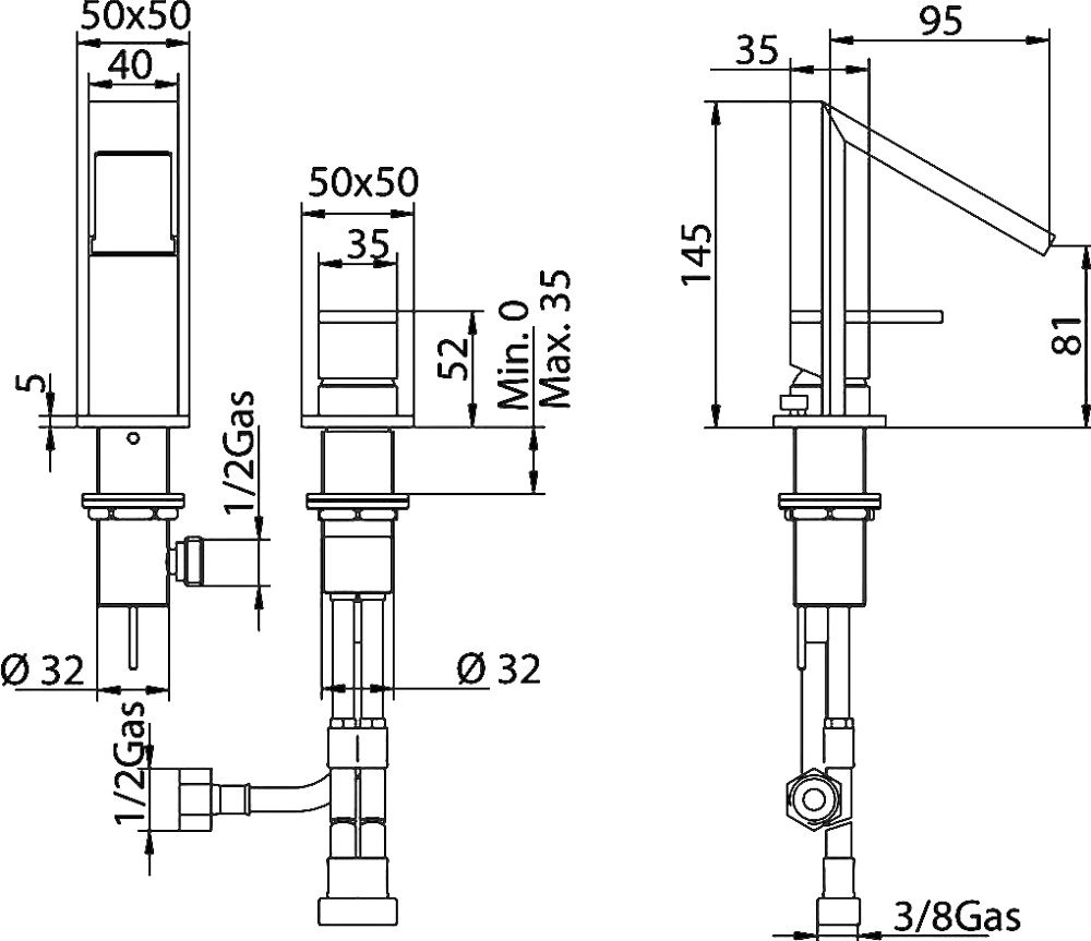 Смеситель Bandini Dive 782.320/03 Cr для раковины