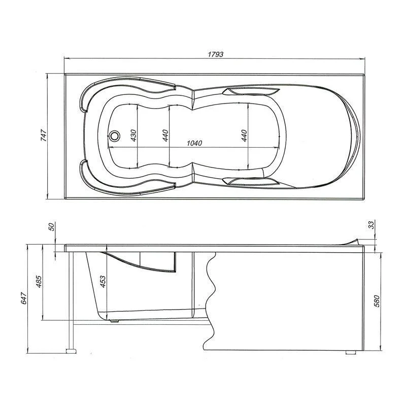 Акриловая ванна Aquanet Viola 242744 белый