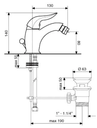 Смеситель для биде Emmevi Duka 44004CR хром