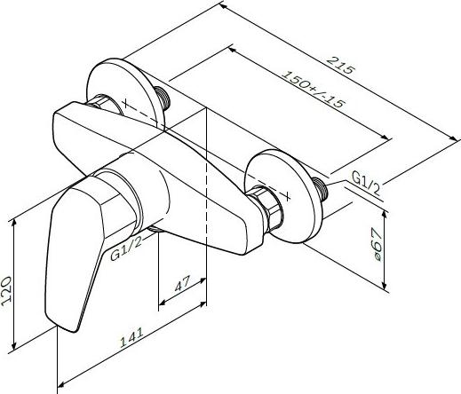 Смеситель Am.Pm Gem F9020000 для душа