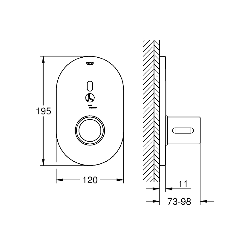 Смеситель для душа Grohe Eurosmart Cosmopolitan 36456000 термостат, хром