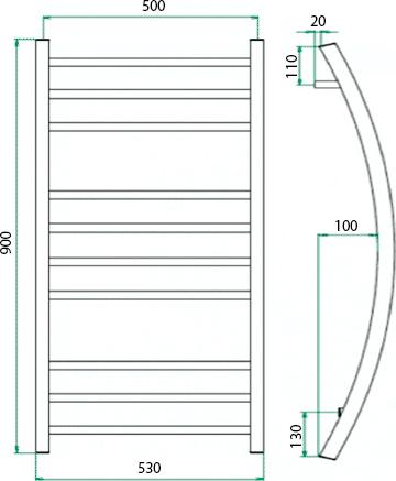 Полотенцесушитель водяной Grota Primo 53x90