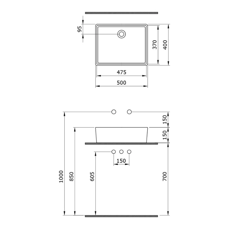 Раковина накладная Bocchi Milano 1215-010-0125 синий