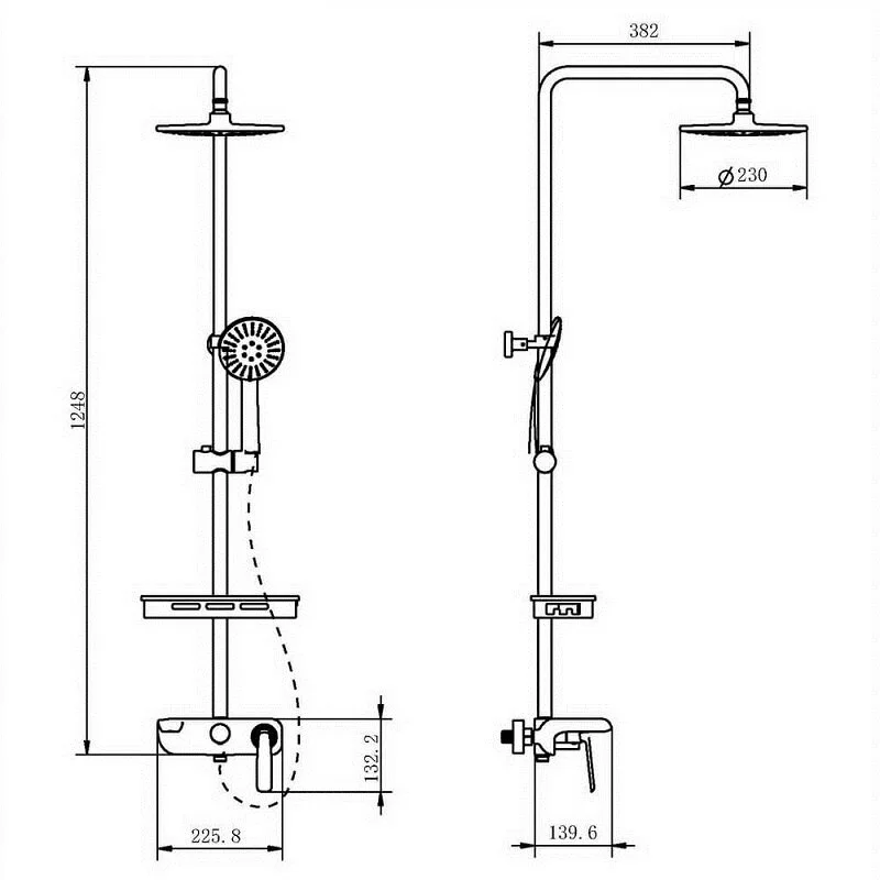 Душевая система Orans OLS-7558 черный