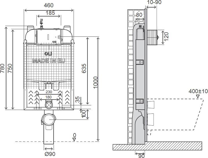 Система инсталляции для унитазов OLI Oli 74 Simflex 601901