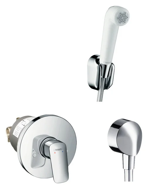 Белый гигиенический душ Hansgrohe Logis 71666000/32127000/27454000