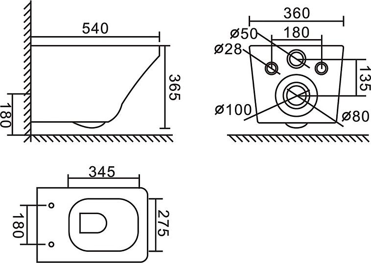 Подвесной унитаз BelBagno Sela BB3201CHR-MB безободковый, черный матовый