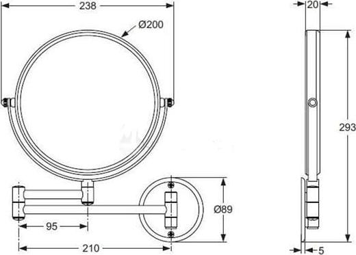 Косметическое зеркало Ideal Standard IOM A9111AA, хром