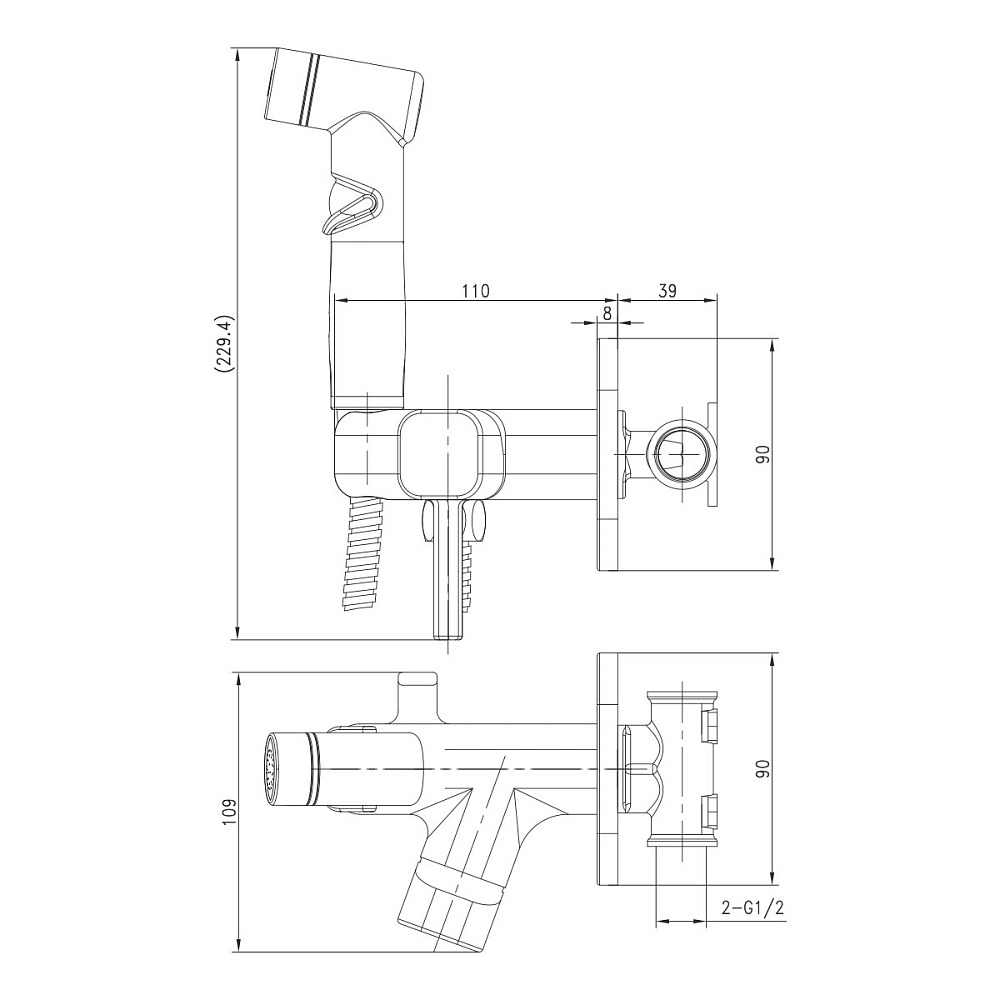 Душ гигиенический Lemark LM7165GM графит