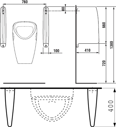 Перегородка для писсуара Jika Split 4760.1