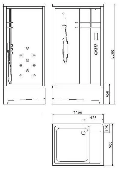 Душевая кабина Edelform Quadro EF-4060 L/2304