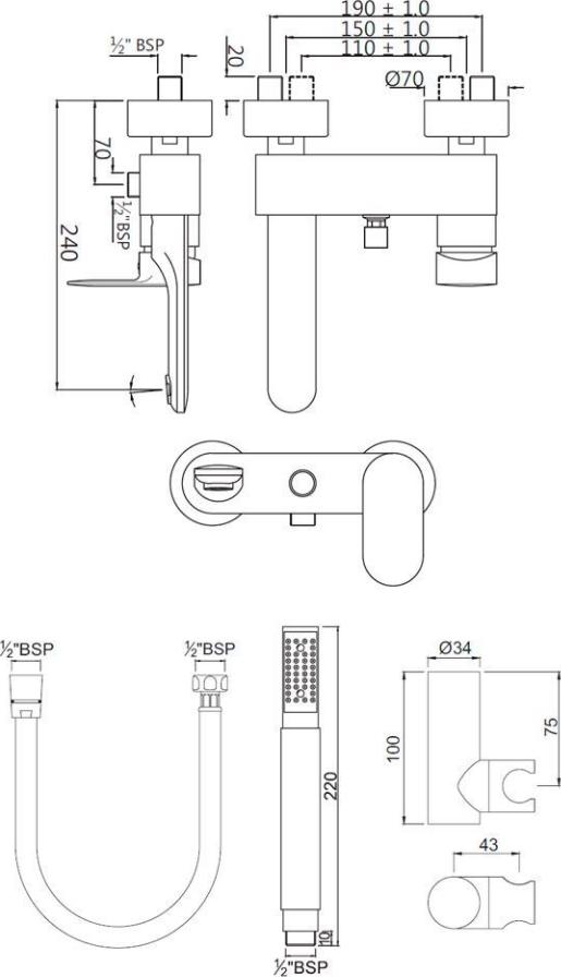 Смеситель для ванны Jaquar Opal Prime OPP-CHR-15119PMSHK