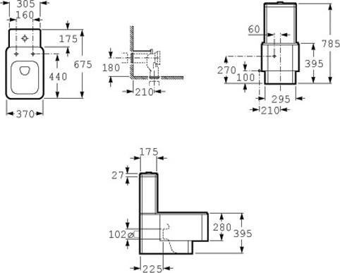 Напольный унитаз с бачком Roca Element 342577777