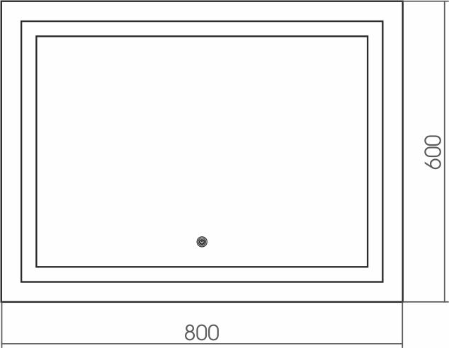 Зеркало 80 см Aquanika Quadro AQQ6080RU04, белый