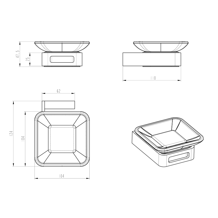 Мыльница Boheme Q 10943-G, золото