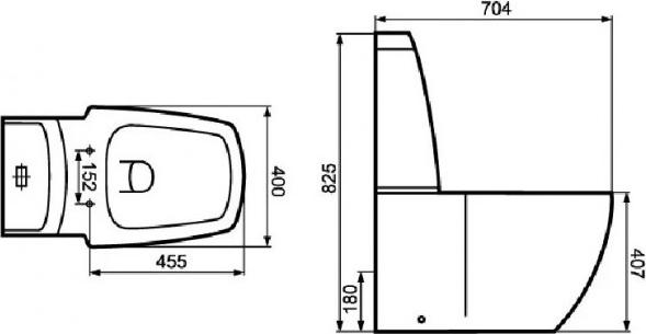 Унитаз-компакт с сиденьем микролифт Creo Ceramique Decart DC1001+DC1002+DC1003