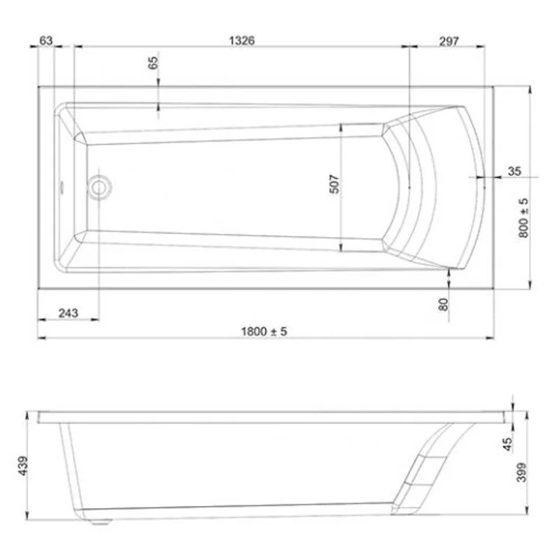 Акриловая ванна Mirsant Каспий MRV0059 белый