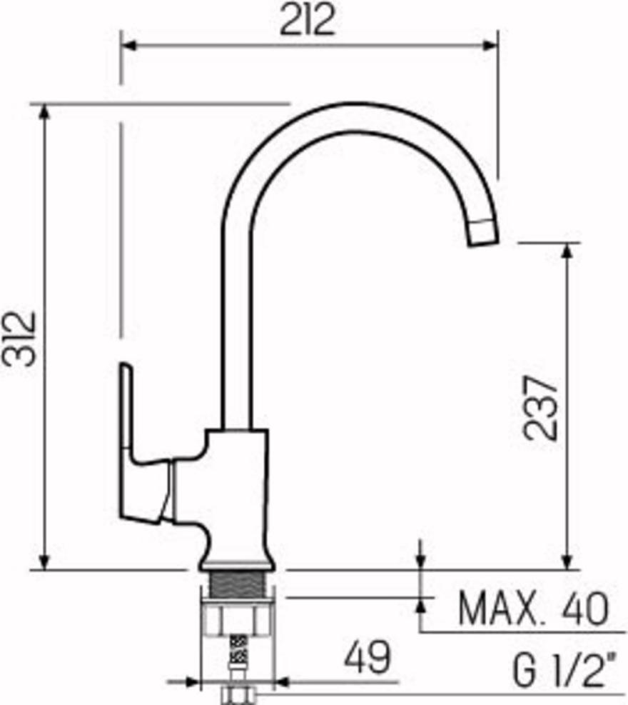 Смеситель для кухни РМС SL123W-017F, белый