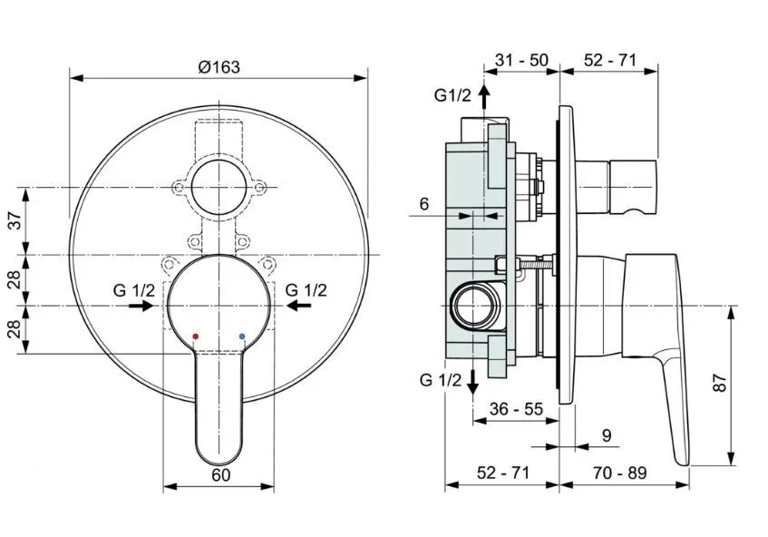 Смеситель для ванны с душем Ideal Standard Sesia A6945AA хром