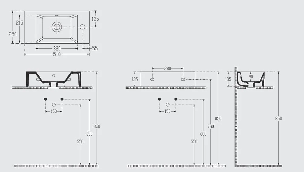 Раковина накладная Isvea SistemaZ Frame 10SF50050SV-8 белый