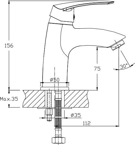 Смеситель для раковины Orange Alfi M18-021g, золото