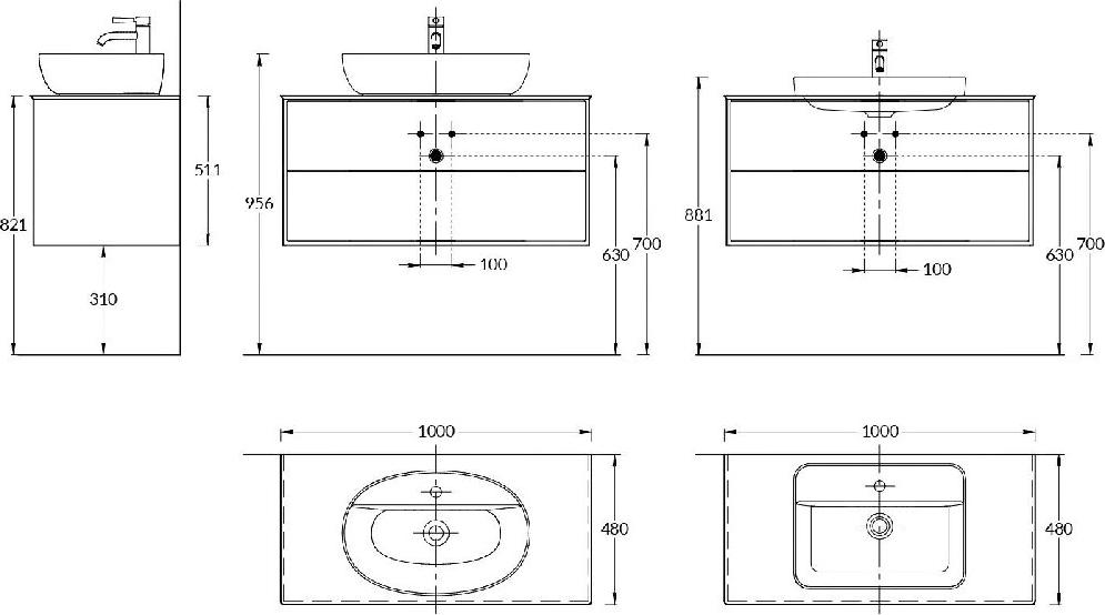 Тумба под раковину 100 см Kerama Marazzi Plaza Modern PLB.M.100.2\WHT, белый