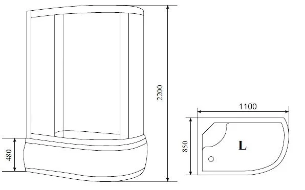 Душевая кабина Timo Standart T-1110 P L