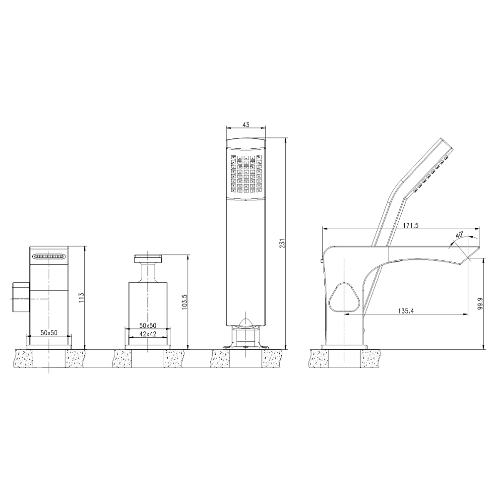 Смеситель на борт ванны Lemark Contest LM5845CW хром, белый