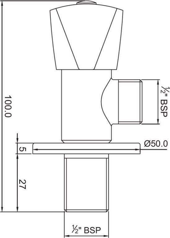 Угловой вентиль Jaquar Astra AQT-CHR-3057P