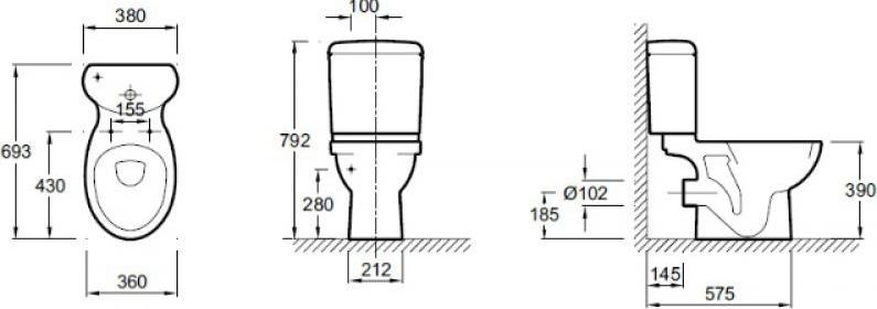 Напольный унитаз Jacob Delafon Patio 4101G-00 с бачком E1448-00