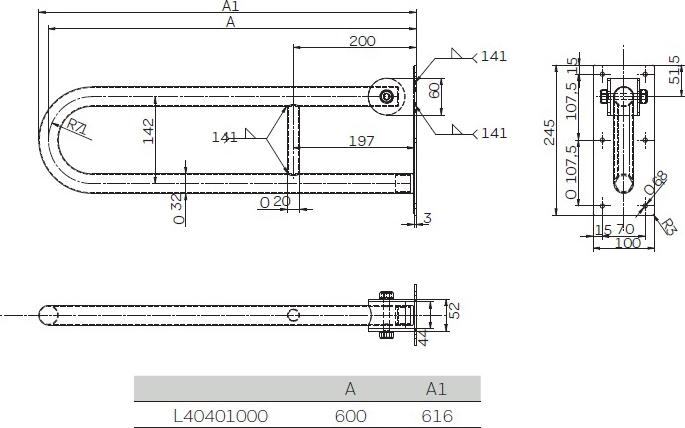 Поручень 70 см Kolo Lehnen Concept L60402000