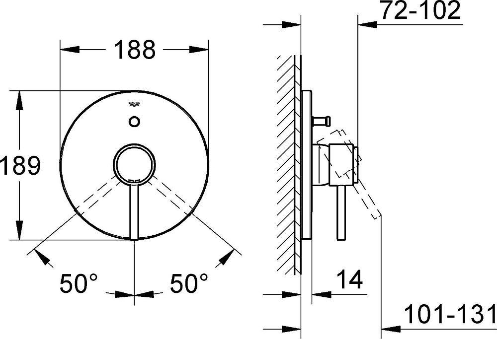 Смеситель Grohe Atrio 19459001 для ванны с душем