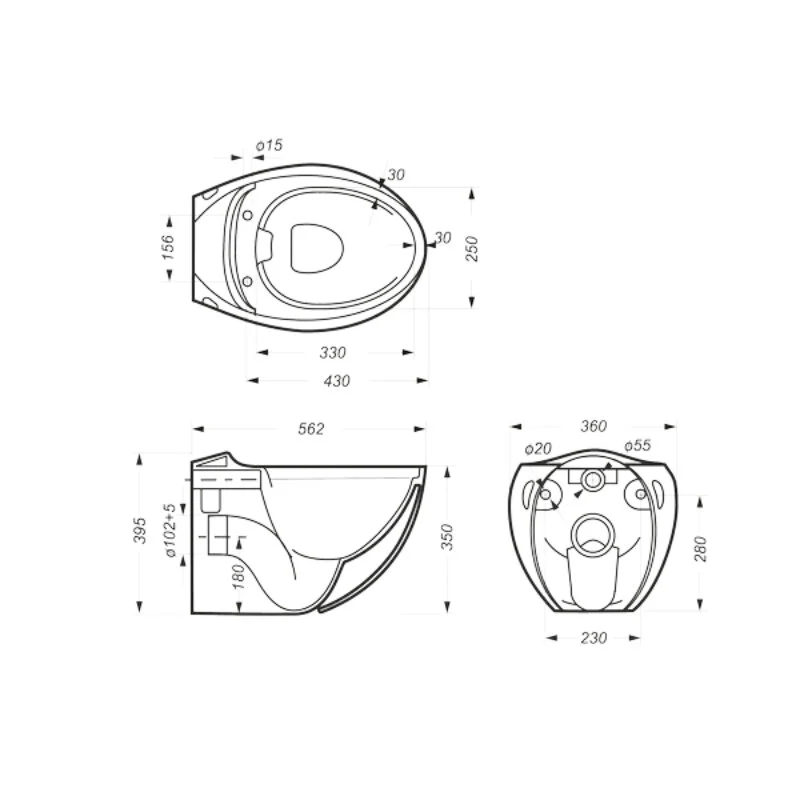 Унитаз подвесной Sanita Luxe Ringo Rimless WC.WH/Ringo/DM.Rim/WHT.G/S1, безободковый, крышка микролифт, цвет белый