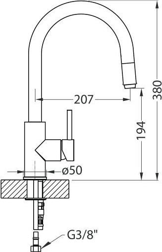 Смеситель для кухни Alveus Delos - P G81 1129019 concrete