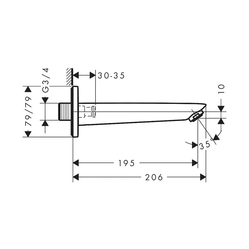 Излив  Hansgrohe Logis 71410670 черный