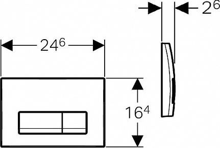 Кнопка смыва Geberit Delta 51 115.105.DW.1 чёрный глянец